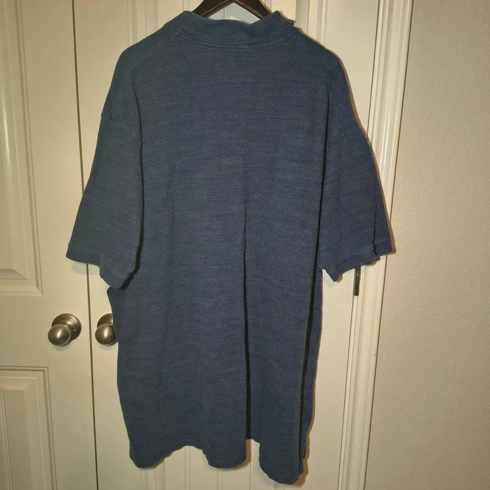 Polo Ralph Lauren Mens 4XLT Heather Blue Short Sleeve Pony Logo Polo Shirt